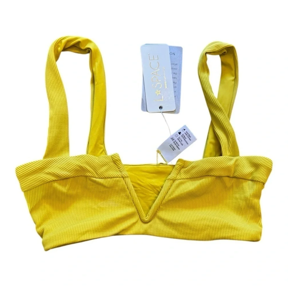 L*Space Lee Lee V-Wire Bikini Top Apple Green (Yellow/Green) NWT